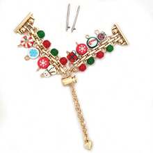 1pc Christmas Element Watch Band, Fits 20mm/22mm Watch Faces For Samsung Galaxy Watch, Garmin, Amazfit Etc., Adjustable Length Christmas Watch Decoration Fashion Accessory (Band Only)