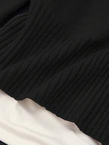 Áo khoác cardigan dệt kim ngắn tay có mũ kéo khóa ôm sát người dành cho nữ hiệu Mejors, kiểu dáng thường ngày dễ thương, có dây rút, phù hợp cho việc đi làm, phong cách đường phố thu đông Y2K màu đen. - màu đen - Xem 6