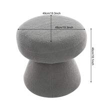 Chaise de maquillage, tabouret de coiffeuse, tabouret rond multifonctionnel, pour une utilisation dans les chambres, les salons, les salons de beauté, les dressings, les studios et autres lieux. - Gris - Voir 3