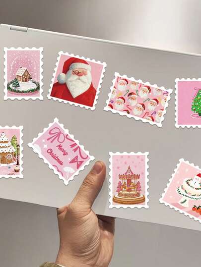 50pcs Christmas Stickers For Scrapbooking, Notebook, Tablet, Water Bottle, Skateboard, Mug, Guitar, Luggage, Phone Decoration, Christmas Gift