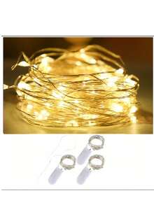 [1/3/5/12 Packs & 3 Modes] Fairy Lights Battery Powered 7FT 20LED Twinkle Lights Battery Mini Lights Small LED String Lights Waterproof Silver Wire For Indoor Mason Jar DIY Wedding Christmas Decor, (White)