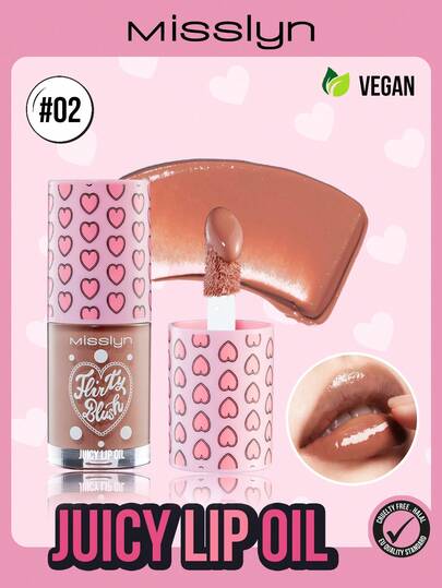  MISSLYN-Flirty Beauty丰盈唇油，纯素配方，唇油，唇彩，滋养唇彩，保湿唇彩，液体唇彩，通用唇色，高保湿唇彩，清凉舒爽，水润光泽，百搭创意，日常必备，持久闪亮