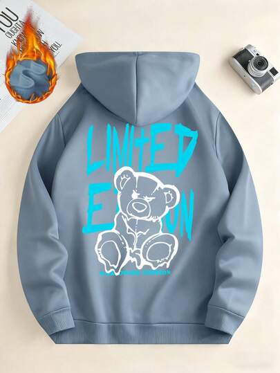 K-GLORY 男士休闲熊印花连帽衫，百搭