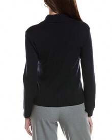 Bruno Magli Merino Wool Epaulet Sweater Jacket - Hải quân - Xem 3