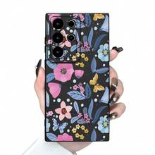 Funda de lujo negra a prueba de golpes con impresión floral de graffiti creativo y protección de lente de perspectiva omnidireccional avanzada, adecuada para Samsung Galaxy S20, S21, S23, A52, A53, A54, A14, A25, A34, A32, A05S, A15 Ultra Plus FE 5G y 4G, serie de fundas simples y duraderas. - Colores mixtos - Ver 10