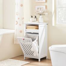 SoBuy Bathroom Cabinets, Base Cabinet, Tall Cabinet, Narrow Cabinet, Cabinet With Baskets - Cabinet With Laundry Baskets BZR211-w - View 13