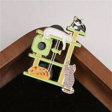 Adorable pin esmaltado con forma de árbol para gatos. Broche para amantes de los gatos. Insignia felina divertida para entusiastas de los gatos. - Multicolor - Ver 3