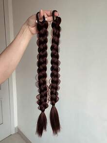 2 paquetes de trenzas con bandas elásticas, extensiones de cabello sintético para mujeres, cabello liso, estilo universal, accesorios para el cabello de uso diario. Pelucas europeas y americanas para mujeres, trenzas largas, coletas, bandas de cabello sintético largo de moda, trenzas altas, coletas falsas. - Multicolor - Ver 14