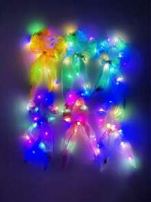 6 Pairs LED Rabbit Ear Headbands. Colorful Luminous Hair Clips That Glow In The Dark, Suitable For Party Supplies, LED Headbands, Holiday Decorations, Glow Toys, Music Festival Parties, Birthday Decorations, Christmas & Birthday Gifts, Party Lighting, Masquerade, Bridal Parties, Neon Parties, Weddings, Party Decorations, Thanksgiving Decorations. - Multicolor - View 6