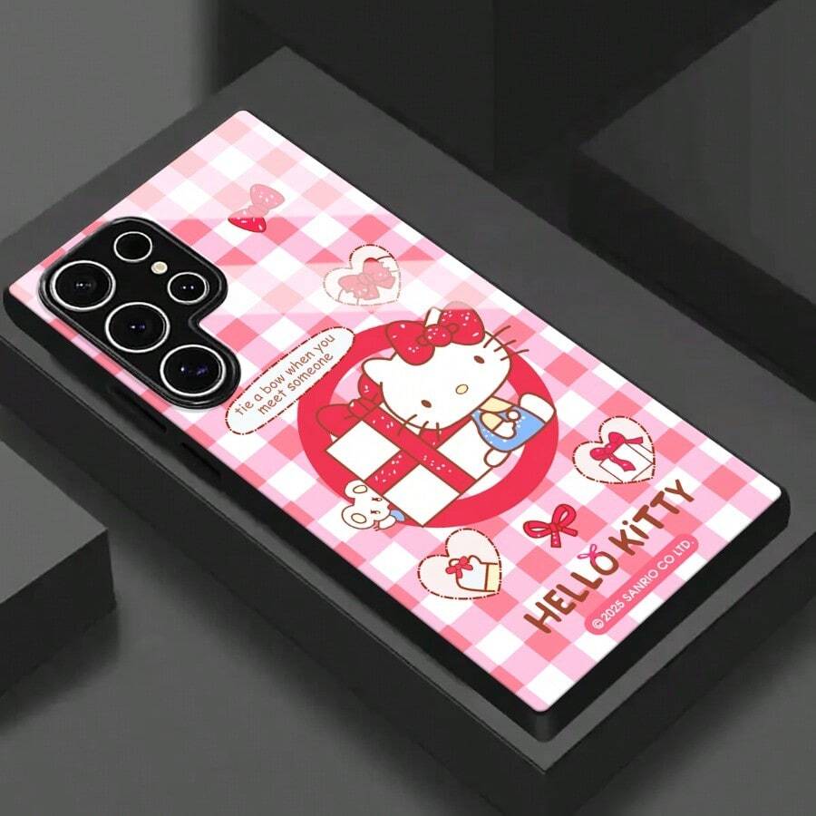 Miniso Hello Kitty With Her Iconic Red Bow, Holding A Gift Box, Accompanied By A Small Mouse Character,For Samsung Galaxy S25 Ultra/S25 Plus/S25/ Galaxy S24 Ultra/S24 Plus/S24/S24 FE/S23 Ultra/S23 FE/S23 Plus/S23/S22Ultra/S22 Plus/S22/S21Ultra/S21 Plus/S21/S20Ultra/S20 Plus/S20 FE/S20/S10 Plus/S10E/S10/A03S/A05S/A05/A06/A14/A15/A16/A23/A24/A25/A26/A32/A34/A35/A36/A51/A52/A53/A54/A55/A56/A71/Galaxy Note20Ultra/Galaxy Note20/Galaxy Note9,Galaxy S25 Ultra Case Plus Stocking Stuffers,The Girlfriend,The Chosen,Early Fall Fashion. - 透明的 - 查看 1