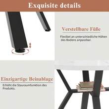 Set tavolo da pranzo, set tavolo da pranzo e sedie (set da 5 pezzi), tavolo da pranzo rotondo moderno e semplice in dearmol, gambe del tavolo in metallo dorato + 4 sedie ergonomiche in velluto, sedie da pranzo beige - Nero + Nero Bianco + MDF + Acciaio - Visualizzare 8