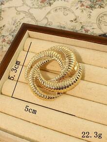 1 件简约百搭别致合金金色几何不对称胸针，适合日常佩戴