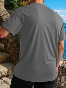 PLAYERA MANGA CORTA CUELLO REDONDO LISA - Gris Oscuro - Ver 2