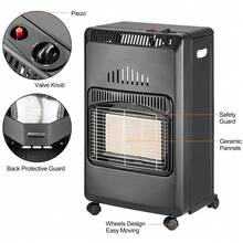 Bakaji Stufa a Gas Pieghevole per Bombola GPL di 15 kg con 3 Elementi Riscaldanti e 3 Potenze Selezionabili, Accensione Piezoelettrica, Struttura in Metallo Nera, 4 Ruote Sistema Antiribaltamento - Tagli Unica - Visualizzare 4