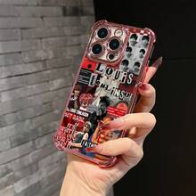 Funda para teléfono diseñpara el cantante Louis, compatible con los modelos de 17, 16E, 16, 15, 14, 13, 12, 11,, Pro,,, X, XS, SE, 8 y Plus, con una cubierta trasera suave transparente que ofrece protección anti-caídas17 17promax - Rosa - Ver 1