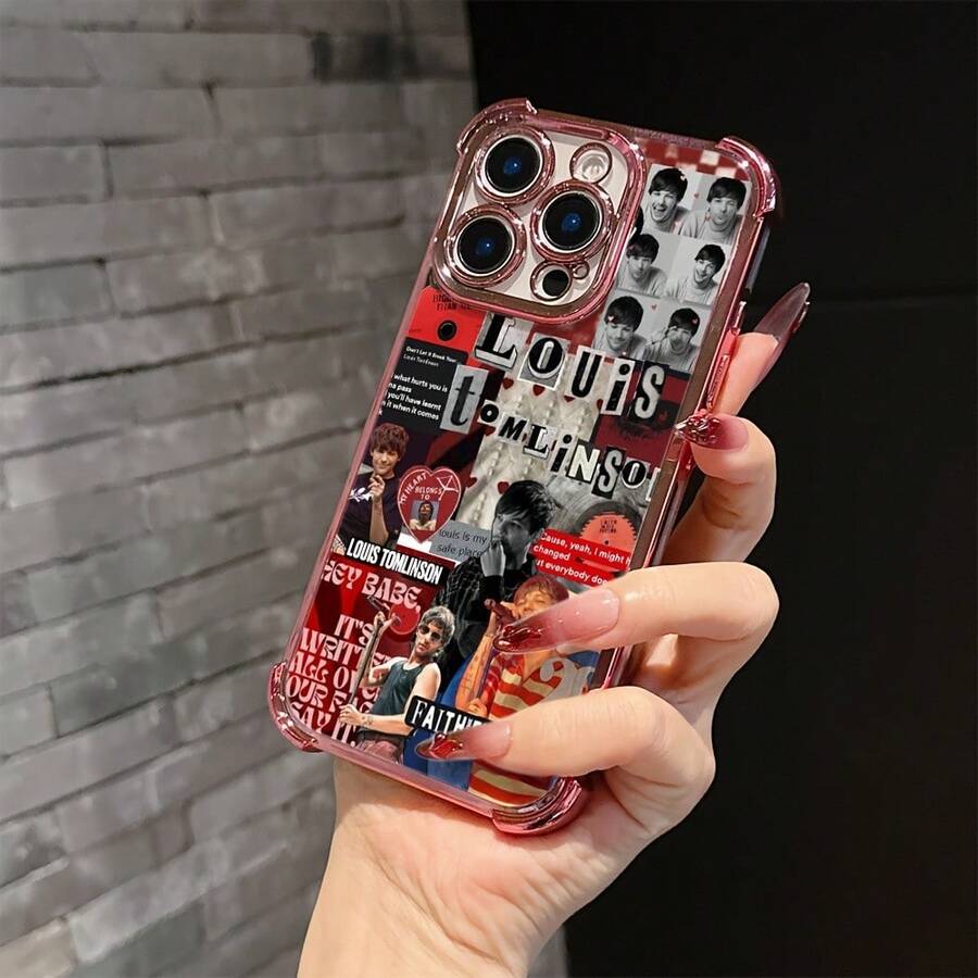 Funda para teléfono diseñpara el cantante Louis, compatible con los modelos de 17, 16E, 16, 15, 14, 13, 12, 11,, Pro,,, X, XS, SE, 8 y Plus, con una cubierta trasera suave transparente que ofrece protección anti-caídas17 17promax - Rosa - Ver 1