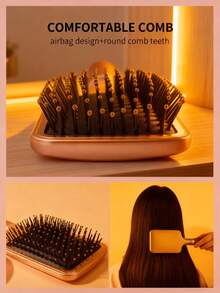 4件套镀金刷套装：方形气垫刷、椭圆气垫刷、平刷、按摩刷、卷发刷、化妆刷、剪发刷、染发刷、头皮按摩爪、椭圆通风刷