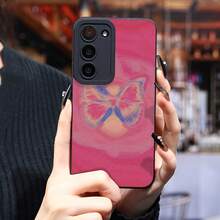 Funda de Teléfono con Diseño de Mariposa Rosa para Samsung Galaxy S25 Ultra/S24 PLUS/S23+/S22/S21 Series, Características de Absorción de Impactos, Antideslizante, Ligera, Hecha de TPU de Alta Calidad - Colores mixtos - Ver 2