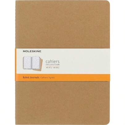 S05041 Cahier Notebook Set Of 3 Ruled Extra Large Kraft QP421
