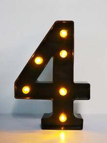 1pc 21.8cm/8.58in Holiday Party Lighting, Christmas Decor Light, Outdoor LED Light, Digits 0-9, Letters A-Z, Christmas Decor Digit Light, Holiday Accessories, Wedding Birthday Party Supplies, Room Scene Decor - Black - View 22
