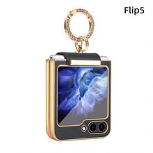 Fashion Women's Ring Holder Phone Case With Lens Protection, Compatible With Samsung Galaxy Z Flip 7/6/5/4/3