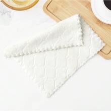 12 Pack Kitchen Dish Cloths (10 X 10 Inches, Cream Yellow), Super Soft And Absorbent Coral Velvet Dish Towels, Nonstick Oil Fast Drying Microfiber Cleaning Cloth, No Lint Household Dishcloths, 2025 - 白色 - 查看 4