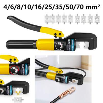  HSHa Hydraulic Crimper Pliers, Hydraulic Crimping Seal Kit Tool - 9 Sets Of Crimping Shapes 4-70 Mm² For Copper Aluminium Cable Lugs