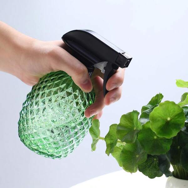 Botella de rociado de vidrio de 12 onzas para plantas de interior/exterior; Botella de rociado de solución de limpieza para limpieza del hogar