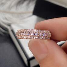 Fashion  Decorative Ring For Women Engagement Ring Simple And Elegant, Suitable For Daily Wear Or Party Fashion Women's Ring Jewelry Accessory Exquisite Gift For Women Valentine's Day Engagement - 銀色 - 查看 5