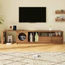Television Stands & Entertainment Centers - Walnut + MDF+Glass+260cm - View 3