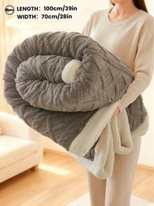 1pc Taffeta Trim Solid Color Plush Blanket, Super Soft Lightweight Comfortable Warm, Easy Care, Home Essential, Home Textile, Multiple Colors Or Sizes Available, Sofa Decoration, Room Decor, Back To School Multi-Purpose Blanket - Multicolor - View 23