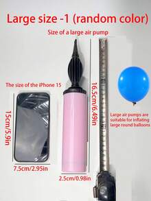 1pc/3pcs Balloon Air Pump, Portable Handheld Air Blower, Manual Balloon Inflator Pump, Suitable For Birthday Party, Festival, Wedding, Balloons (Random Color) Hand-Push Colored Air Pump