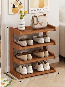 1 Piece 3/4 Tier Shoe Rack - Space Saving, Easy Assembly, Freestanding Shelves, Suitable For Dorms And Apartments, Great For Entryway Organization, Shoe Storage, Desk And Drawer Organizer, Ideal Home Storage Solution - Brown - View 2