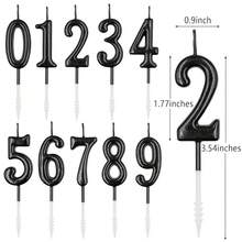 30th Birthday Candles, Black NFUmberss 30 Candle For Cake, Happy Birthday Cake Topper Decoration For Birthday Anniversary Celebration Party Supplies{Inchcolor_nameinch:InchBlackinch} - Black - 查看 3
