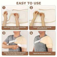 1条蓖麻油肩部敷垫，舒适保护并放松肩部，蓖麻油肩部敷垫，可重复使用，可机洗，简易可调节设计，春、夏、秋、冬必备。 - 卡其色 - 查看 4