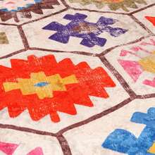 vidaXL Tappeto lavabile multicolore 80x150 cm antiscivolo - Giallo - Visualizzare 7