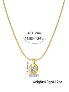 Nooxian 1 Dây chuyền mặt thép không gỉ dành cho nữ, thiết kế nhiều lớp tối giản, mặt dây chuyền đính đá Zirconia, trang phục hàng ngày đa năng, phụ kiện quà tặng - Vàng - Xem 7