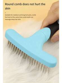 Pet Grooming Comb Poodle Detangling Comb Comfortable Handle Durable Plastic Metal - Double Row Of Stainless Steel Teeth - Undercoat Comb For Dogs, Cats, Short-Haired And Long-Haired Dogs