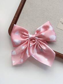 1/6pcs Heart Shaped Bow Hairclips, Suitable For Girls And Women For Daily Outings And Photo Shoots - Multicolor - View 7