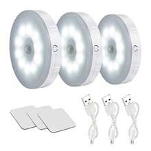 Step LightsLuces con Sensor de Movimiento DEKITA Luz Nocturna LED Recargable por USB Con Imán Ideal para Escaleras Sala Closet Estudio Cocina 3Pcs/ BlancoStep Lights - blanco - Ver 1