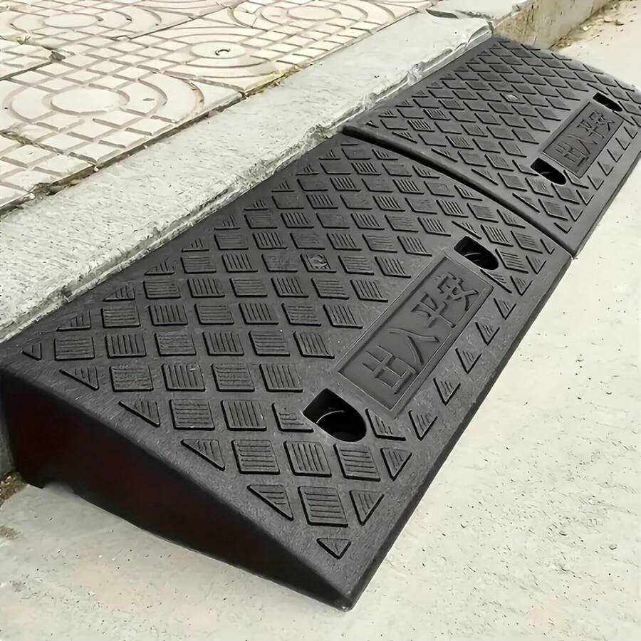 [Portable Sidewalk Ramp] 2pcs Portable Car Sidewalk Ramp Set - Threshold Ramp For Wheelchairs, Pets & Home Users - Ideal For Mobility Impaired & Seniors - Outdoor Use - Perfect Gift For Pet Owners & Halloween - 2pcs - 查看 1