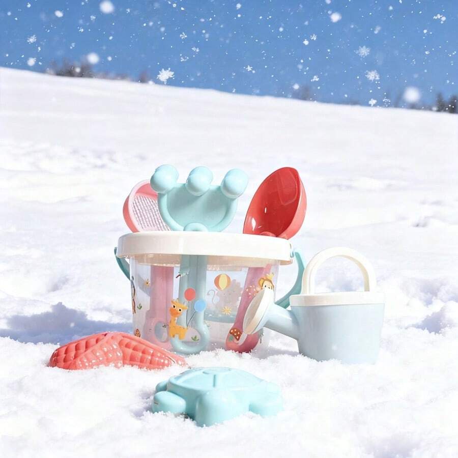 4 Multicolor Snow Shovel Toy Sets, Stress-Relief Sand Play Tools (Including Shovels, Snow Shovels & Bucket Sets)