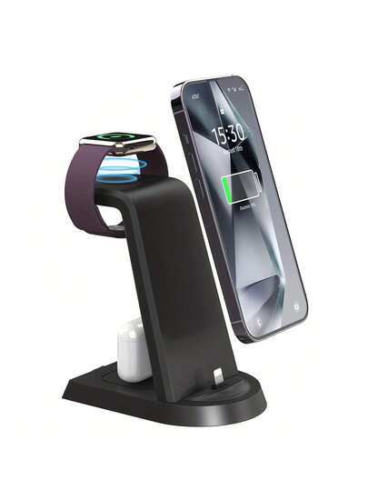 Estación de carga 3 en 1 para iPhone, cargador inalámbrico para iPhone 16e 16 15 14 13 12 11 X Pro Max y , estación de carga inalámbrica