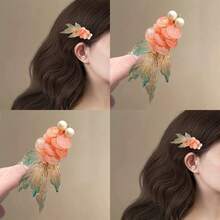 Super Fairy Goldfish Pearl Retro U-Shaped Hairpin High-End U-Shaped Retro Elegance Niche Design Side Clip Women's Hair Bun Tool - 錦鯉髮夾[1顆] - 查看 1