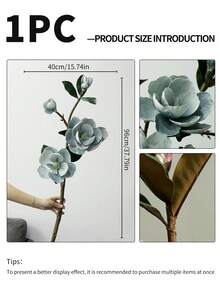 ZaiYe 1pc Luxury Artificial Magnolia Flower - Soft Touch, High-End Wedding, Home And Holiday Artificial Floral Decor - Elegant Tabletop DIY Centerpiece, Best Choice For Christmas, Perfect For Thanksgiving - Multicolor - View 13