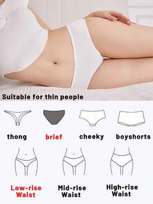 FINETOO 6条装纯色蝴蝶结装饰舒适透气女士内裤，女士基础款内衣 - 彩色 - 查看 7