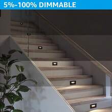 Step LightsLEONLITE 5CCT - Luces de paso LED de 120 V 3.5 W 150 lm 5%-100% regulables luces horizontales de escalera para interiores y exteriores ubicación húmeda CRI90+ y ETL 2700 K/3000 K/3500 K/5000 KStep Lights - Bronceaceitado - Ver 3