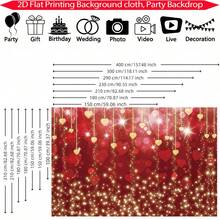 1pc Shiny Red Heart Background, Love Banner, Red Glitter Heart Photography Background, Polyester Material, Lightweight And Easy To Install, Hanging Decoration, For Home Outdoor Birthday, Proposal, Wedding, Valentine's Day Decoration Supplies, Party Shooting Props, Party Supplies, Holiday Decoration, Multiple Size Options - Multicolor - View 3