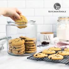 1 Gallon Glass Cookie Jar - Large Food Storage Container with Airtight Lid - Keep Flour, Chewy Pet Treats, Candy, Dried Foods, Detergent Pods Your Kitchen or Laundry Room - Pack of 1 - inicial - Ver 5