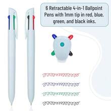 Mr. Pen Ballpoint Multicolor Pen In One 4in1 6 Pack Colorful Ink Retractable Multi Color Pens All In One - Multicolor - View 3
